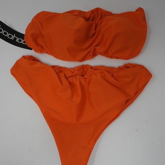 Boohoo Other - Boohoo Crete Bandeau Bikini Orange Size L NWT